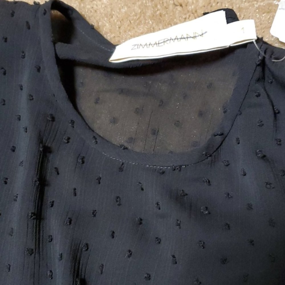 NWT$650 Zimmermann Black Eye Spy Dotted Mini Dress - Picture 7 of 8